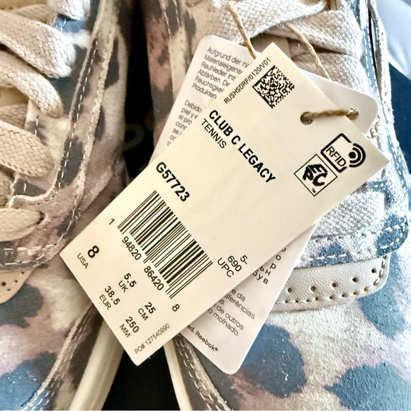 REEBOK TENNIS SNEAKERS CLUB C LEGACY DISTRESSED LEOPARD PRINT SUEDE SIZE 8 NWT - Picture 3 of 5